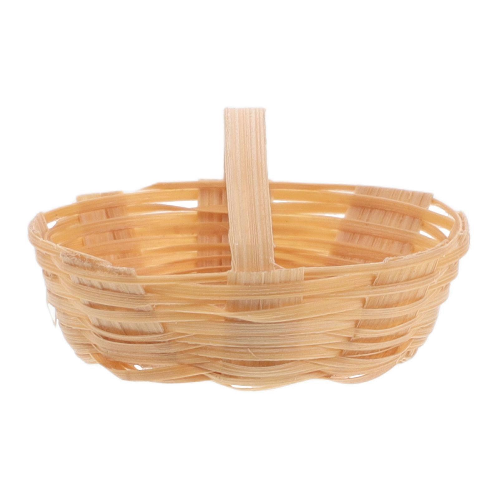Miniature Bamboo Basket for DIY Projects and Dollhouse Scenery Props Versatile Khaki Mini Baskets 3.5 Inches