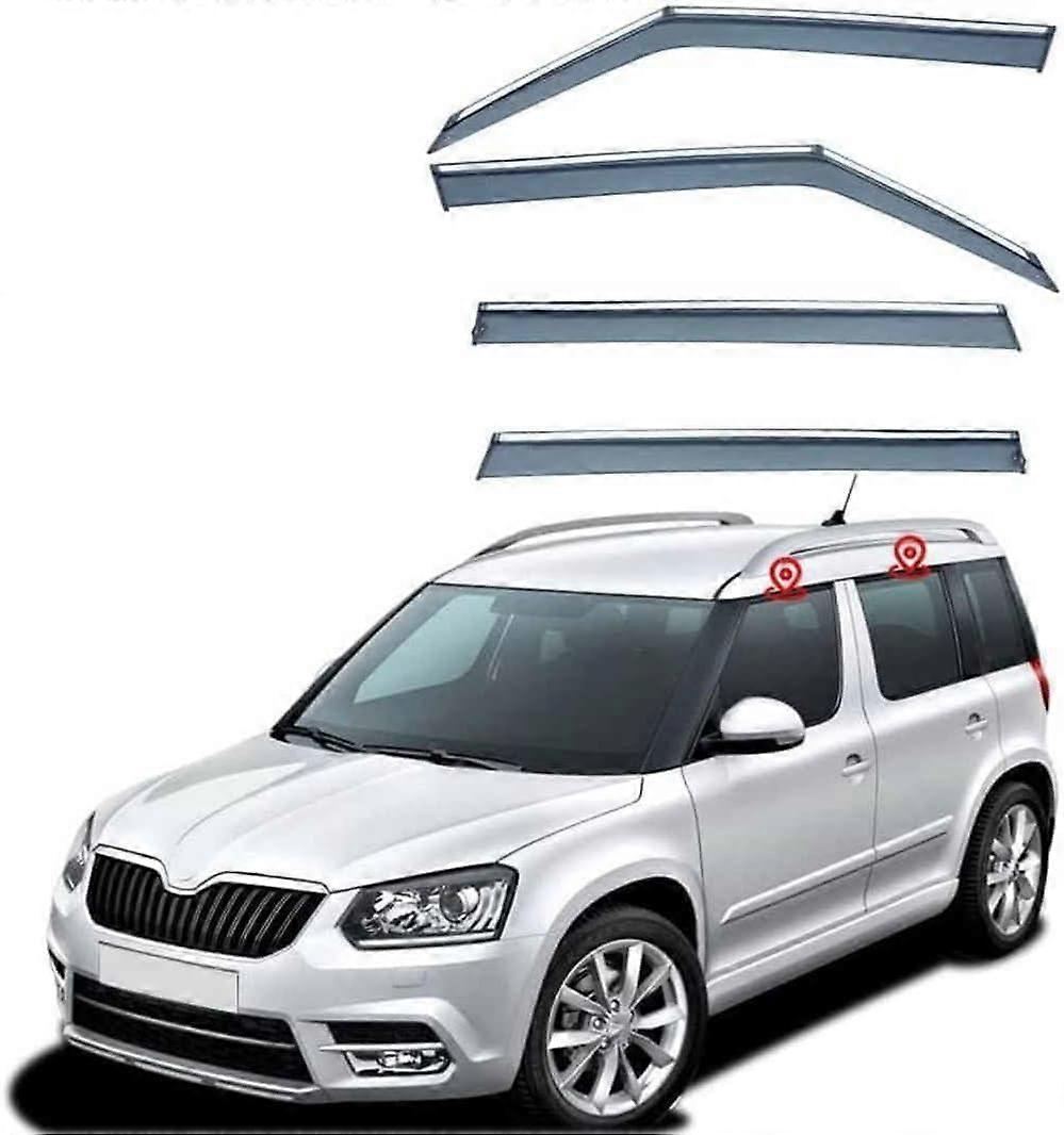 Auto-Windabweiser Compatible with Skoda YETI MK1 5L 2009-2017, Durable Window Deflectors, Easy Installation, Black Color