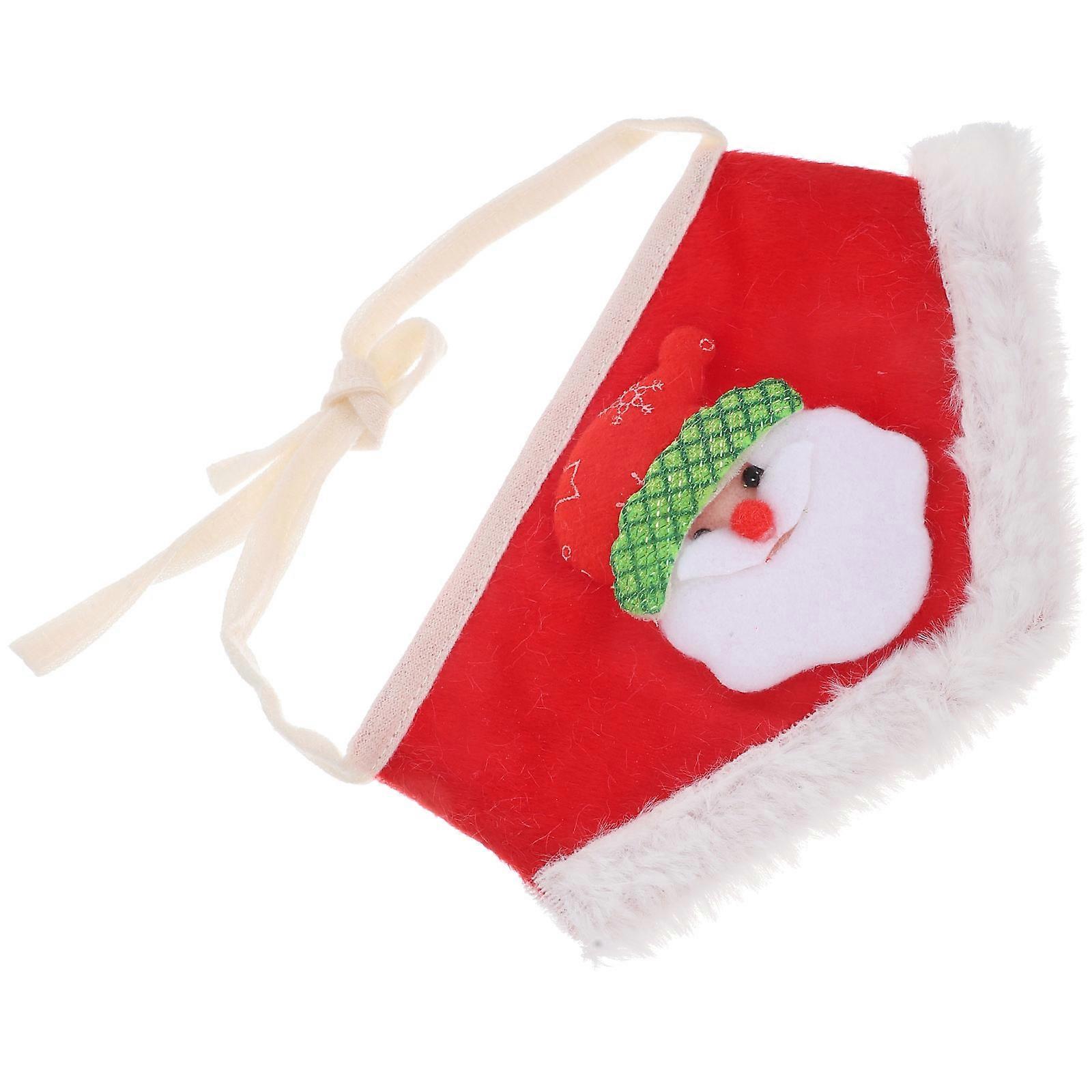 Christmas Dog Bandana Red Knitted Pet Scarf Comfortable Breathable Xmas Pattern Puppy Kerchief Parties Photos Festive Neck Decor