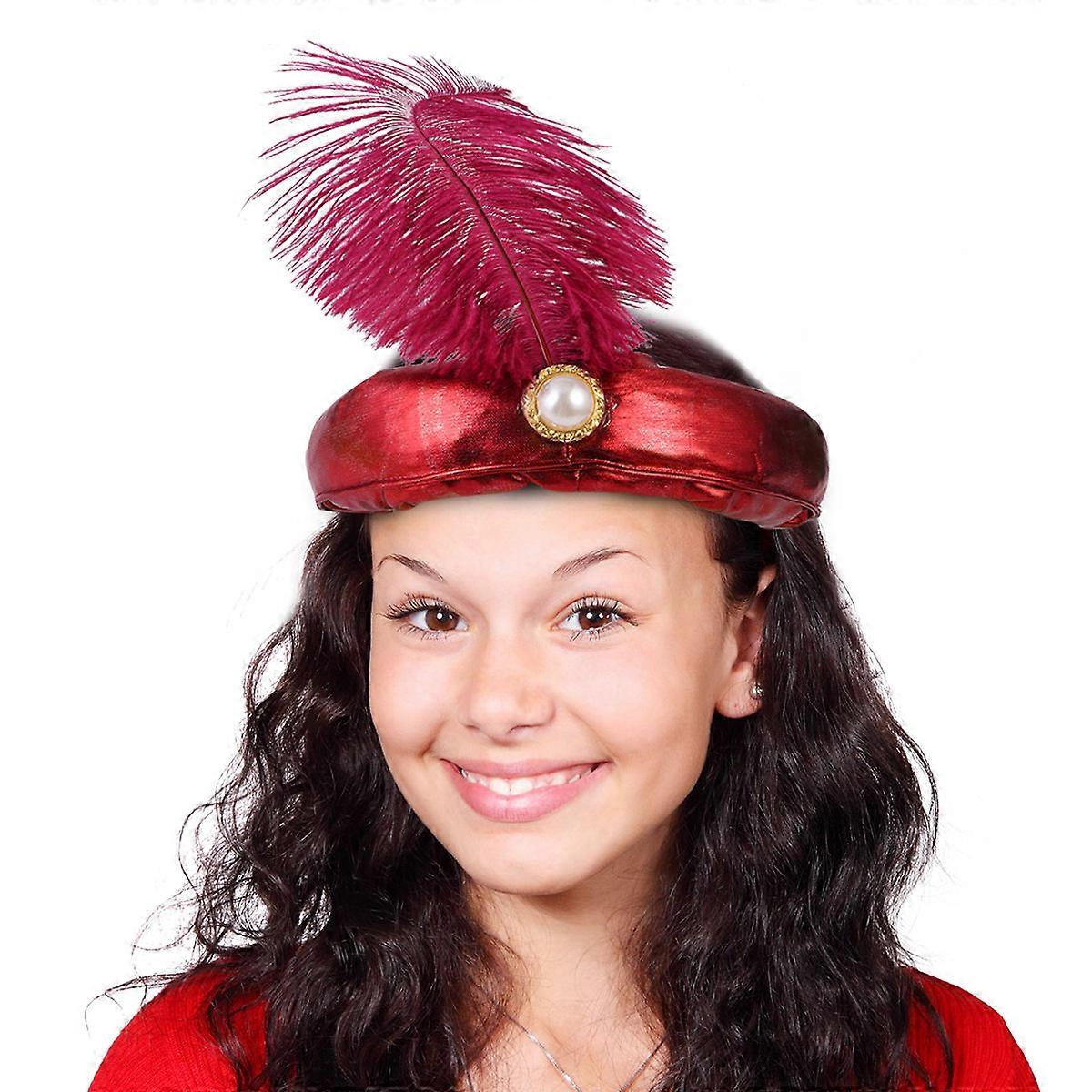 هالوين كينغز قبعة عربية غطاء الرأس الديكور للأولاد تأثيري لوازم الحفلات أحمر 1 مجموعة