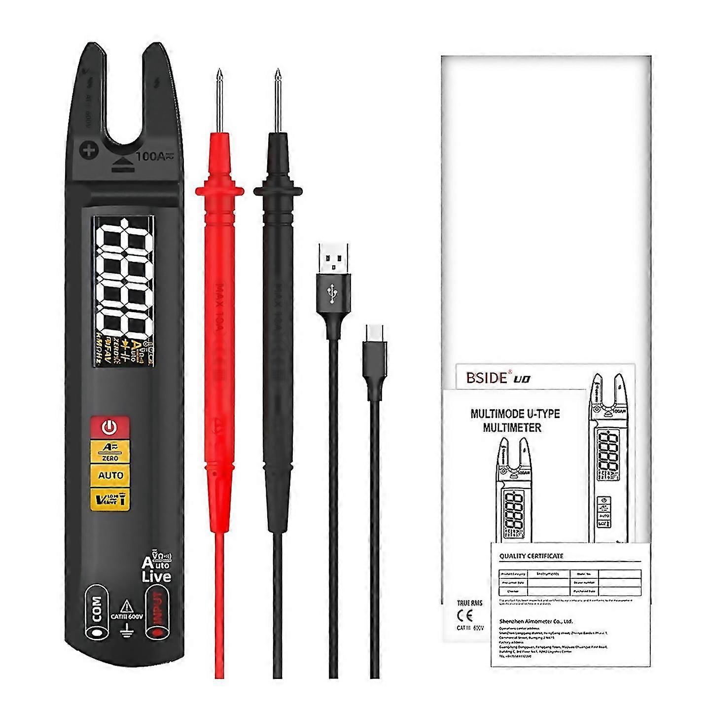 Bside U0 Digital Clamp Meter Fork Dc Ac 100a Smart Ammeter Pliers Trms Current Auto Multimeter Volta