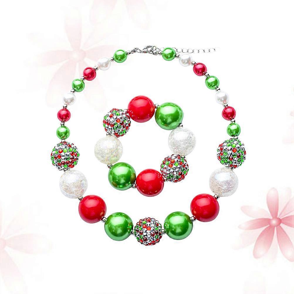 Green Bead Necklace Kit For Girls With Handmade Design Perfect For Photos And Special Occasions 1 Set