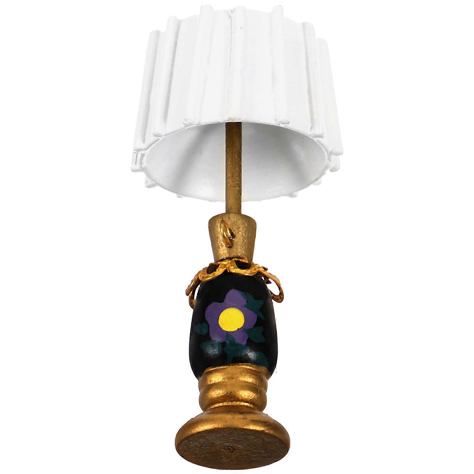 Wooden Miniature Table Lamp for Home Use with Details Assorted Color