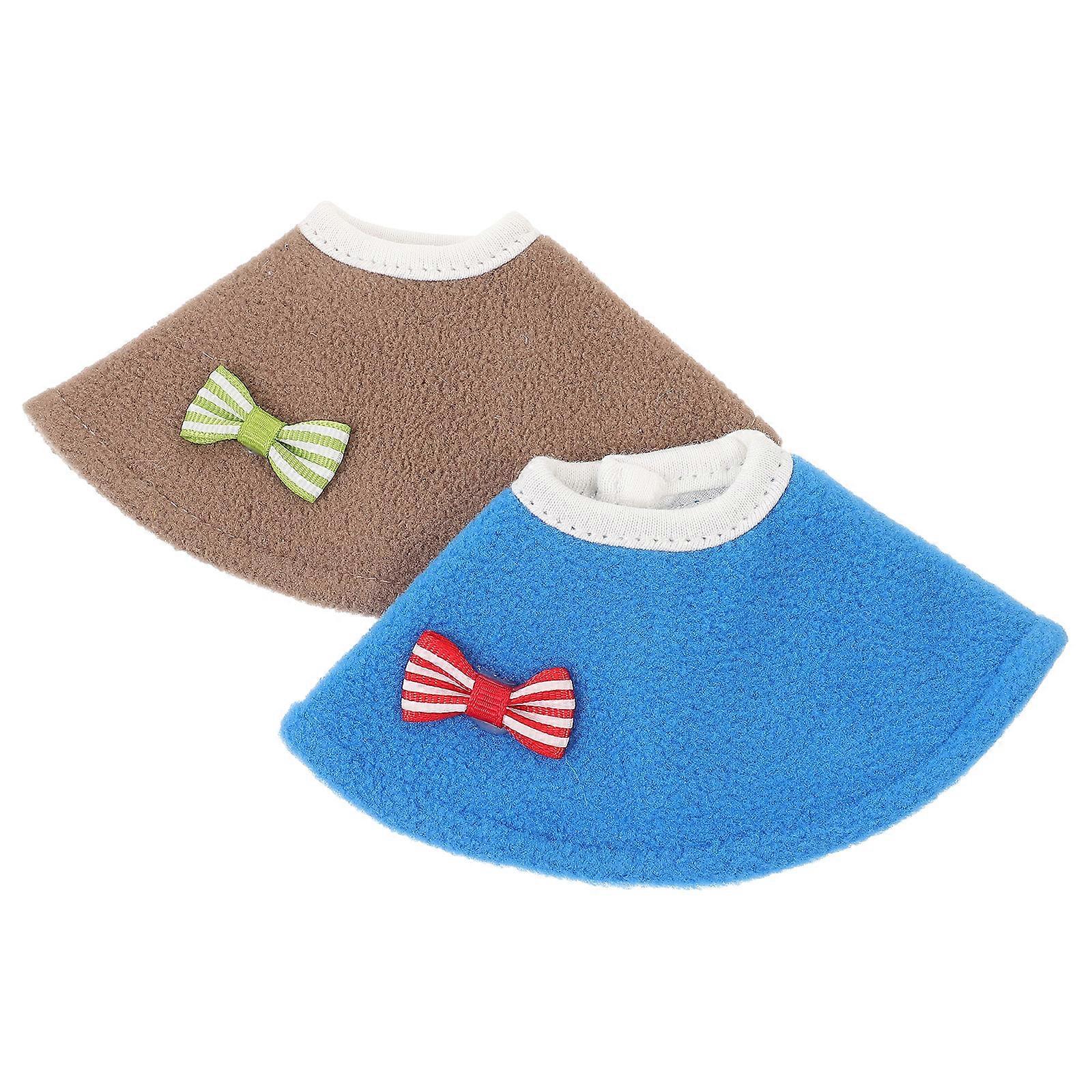 Blue Protective Bird Collar Made of Felt Cloth for Pet Use Effectively Prevent Pecking 2 Pcs