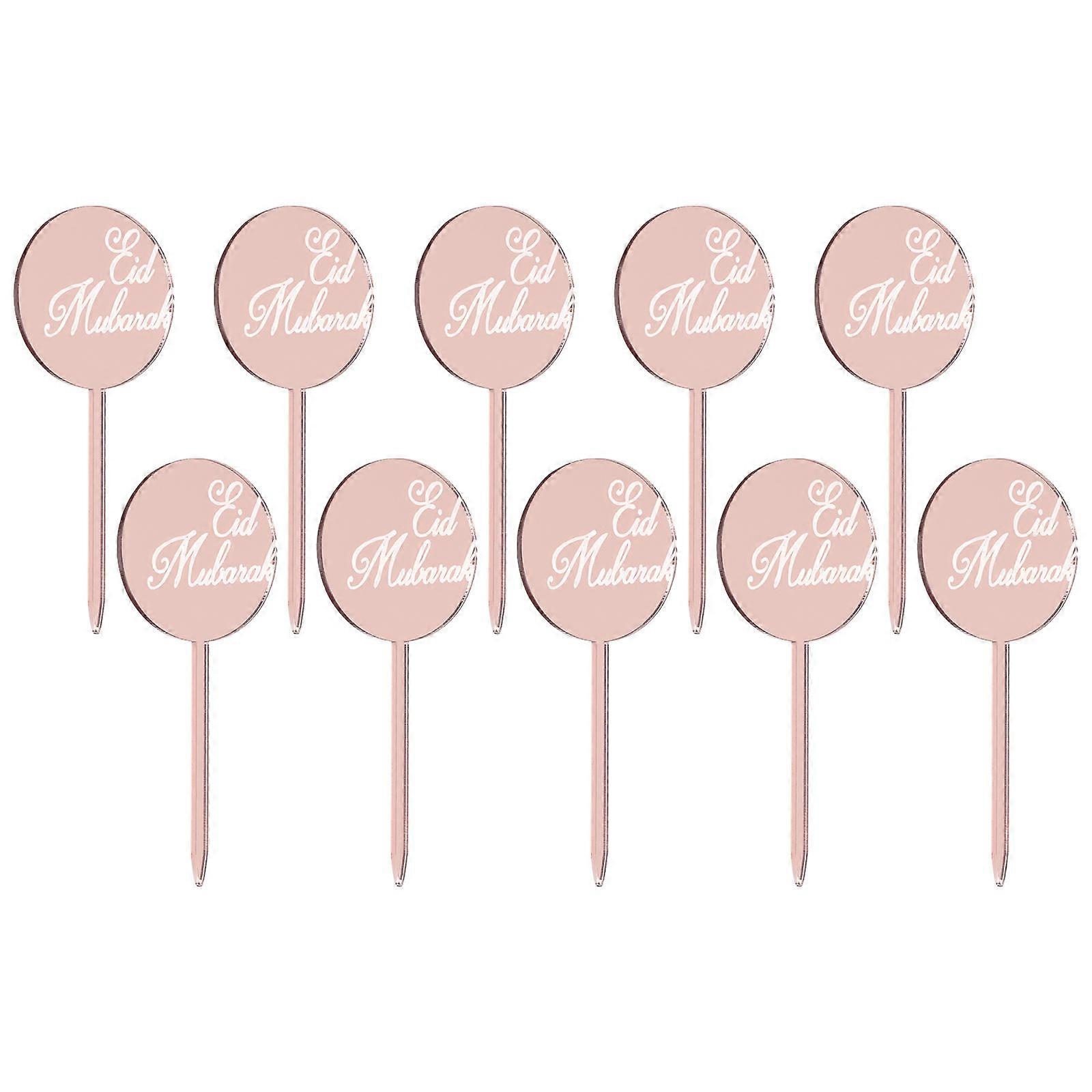 24Pcs Cake Decoration Inserts Ideal For Travel Themed Party Featuring Golden Acrylic Rose Shape Design