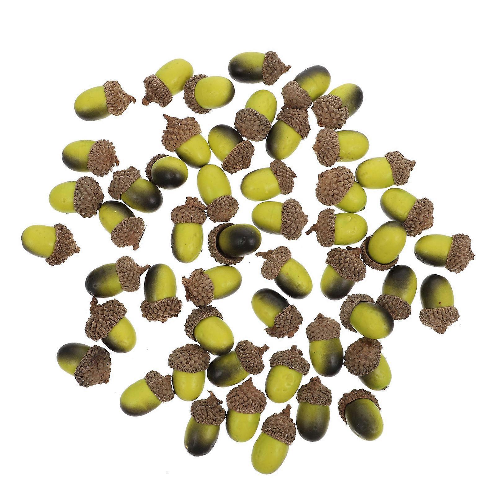 50pcs Realistic Artificial Acorns Decorations DIY Craft Accessories for Christmas Table Display Home Office Seasonal Decoration