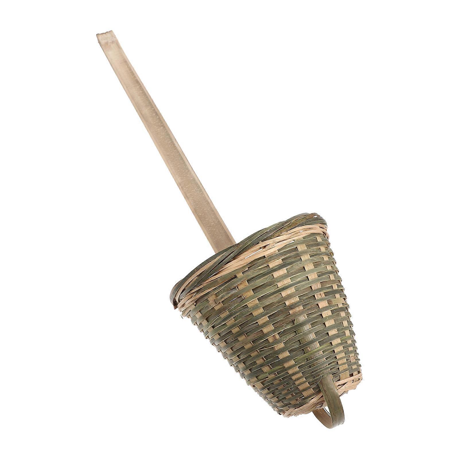 Bamboo colander for Home Use Multicolor Kitchen Tool with Fine Mesh and Comfortable Handle 7.8 Inches