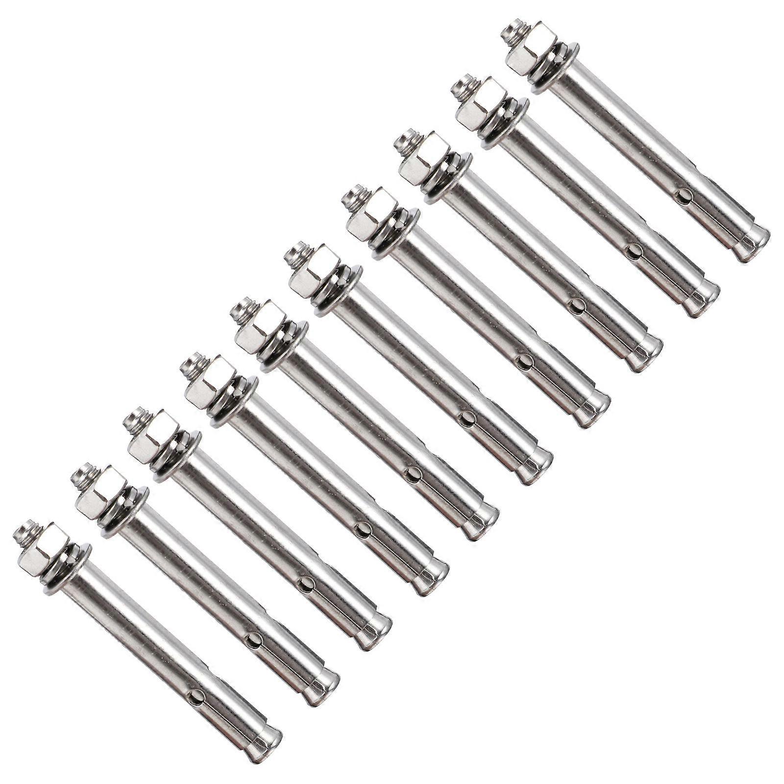 The product **"10pcs Stainless Steel Expansion Bolt With Nuts And Washers Heavy Duty Anchors For Pool Safety Cover Installation"** is a hardware kit