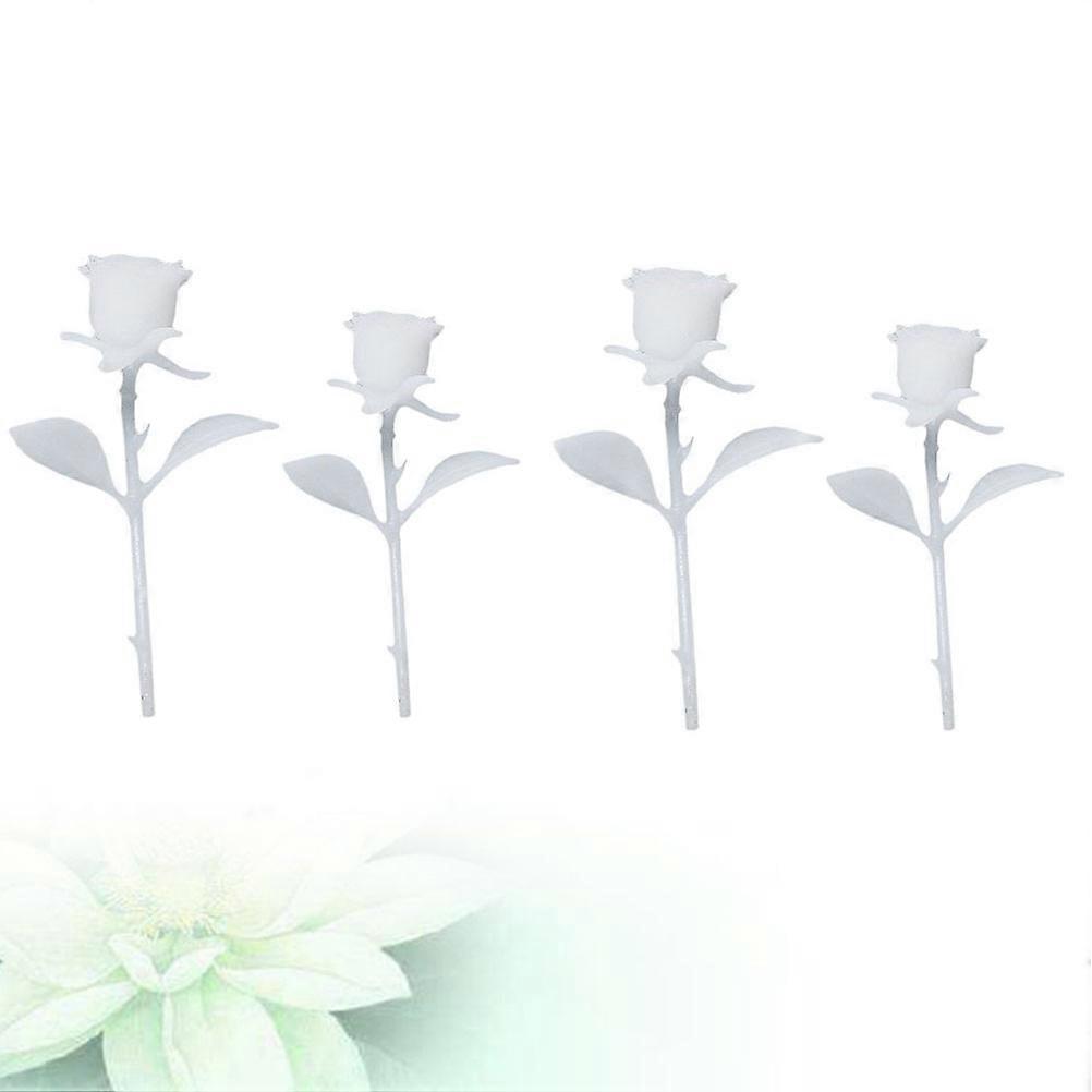 4PCS DIY Crystal Epoxy Rose Model Handmade DIY Rose Model Creative DIY 3D Rose Model Decor Miniature Rose Flower Model Forest Microlandscape Making