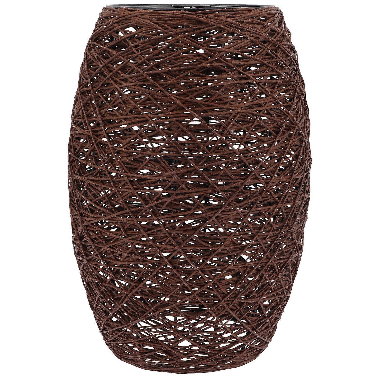 Rustic Style Lampshade Woven Lamp Shade Coffee Material Suitable For Bedroom Living Room 1Pack