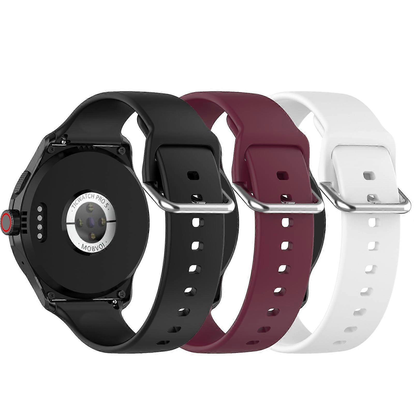 Acclafit P5 Smartwatch Band Compatible Silicone Replacement Strap 1.85" Adjustable 3-Pack Accessories