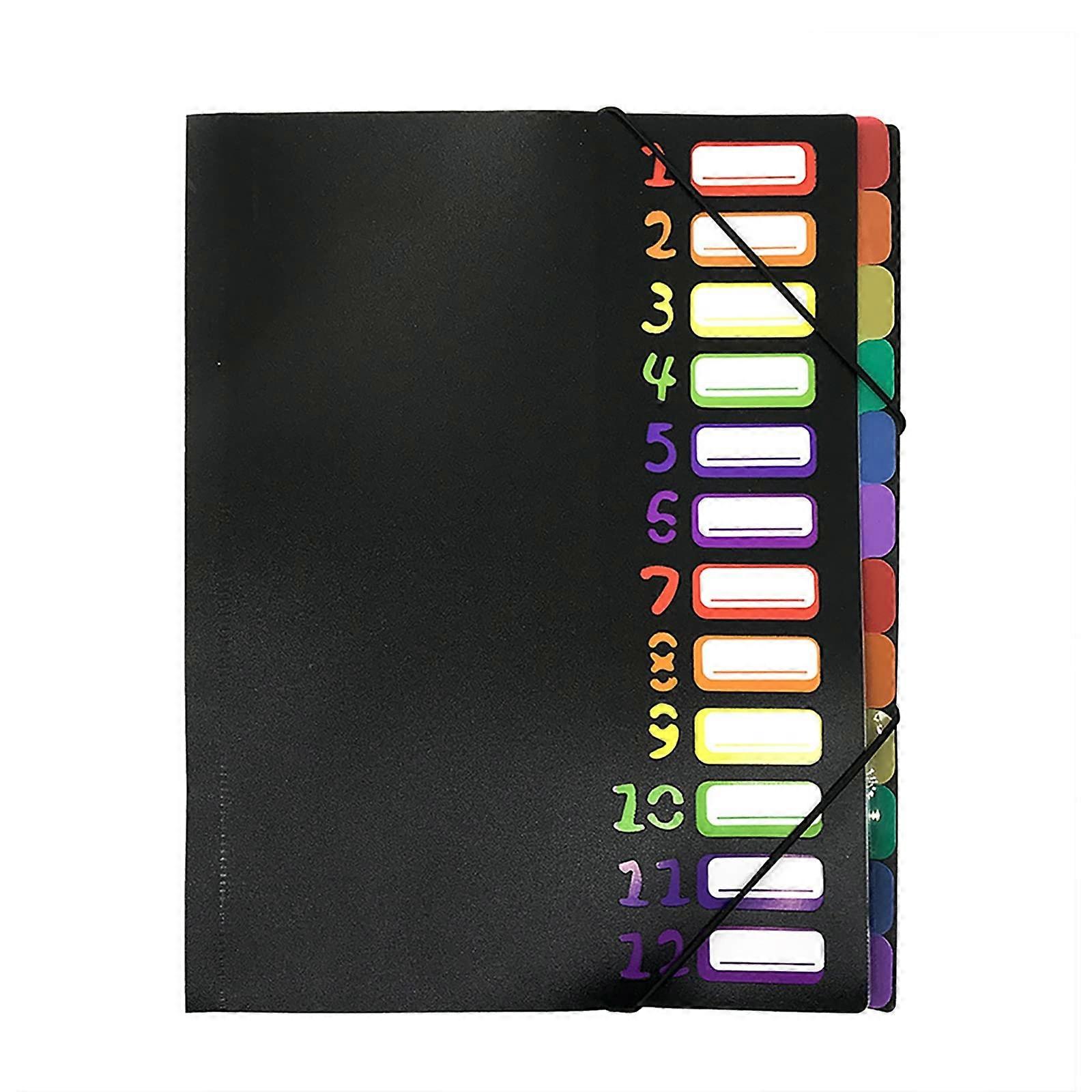 A4 Thickened Loose Leaf File Folder for School Office Home  Size Black