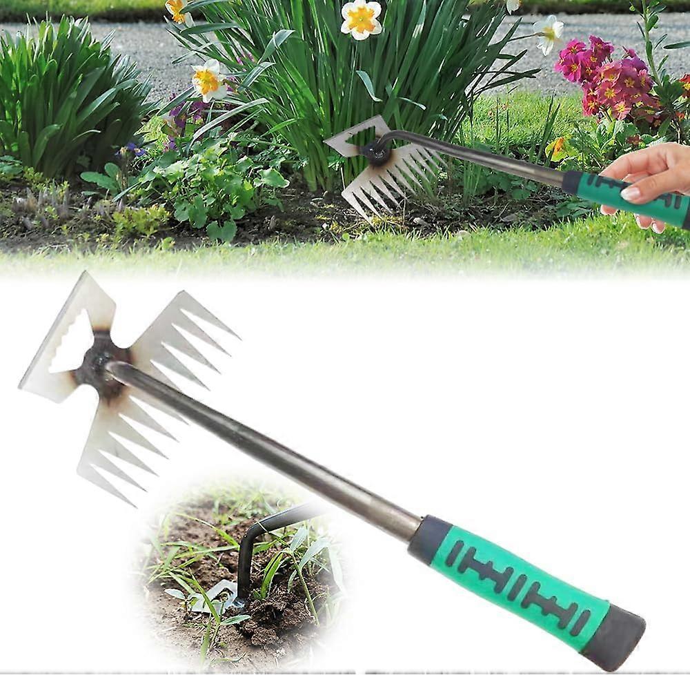 Stainless Steel Weeder Root Weeder For Yard And Garden, Manual Garden Tool For Digging And Weeding, 5 Prongs