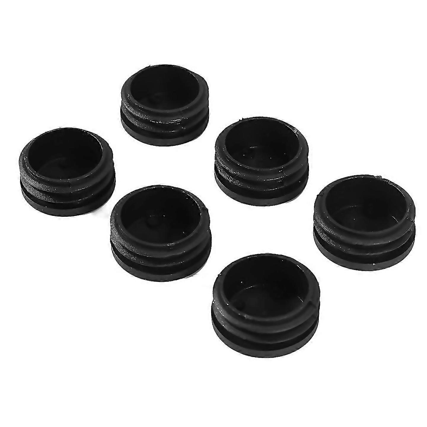 For 6pcs plastic blanking end cap pipe tube insert plug cover 40mm Black