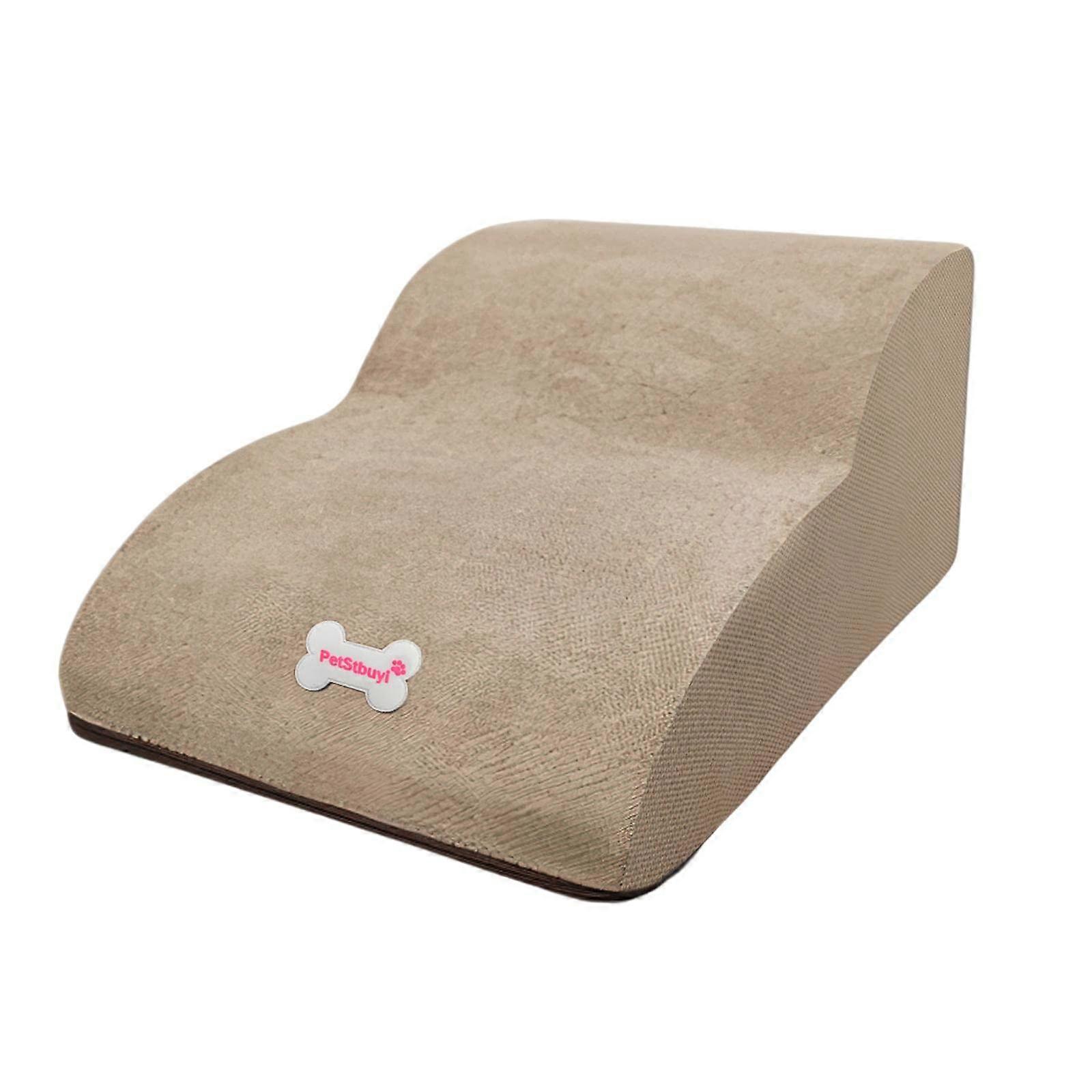 Pet Steps Foam for Small Dogs and Cats, Portable Ramp Stairs for Climbing Couch Sofa and Bunk Bed NonSlip Balanced Khaki