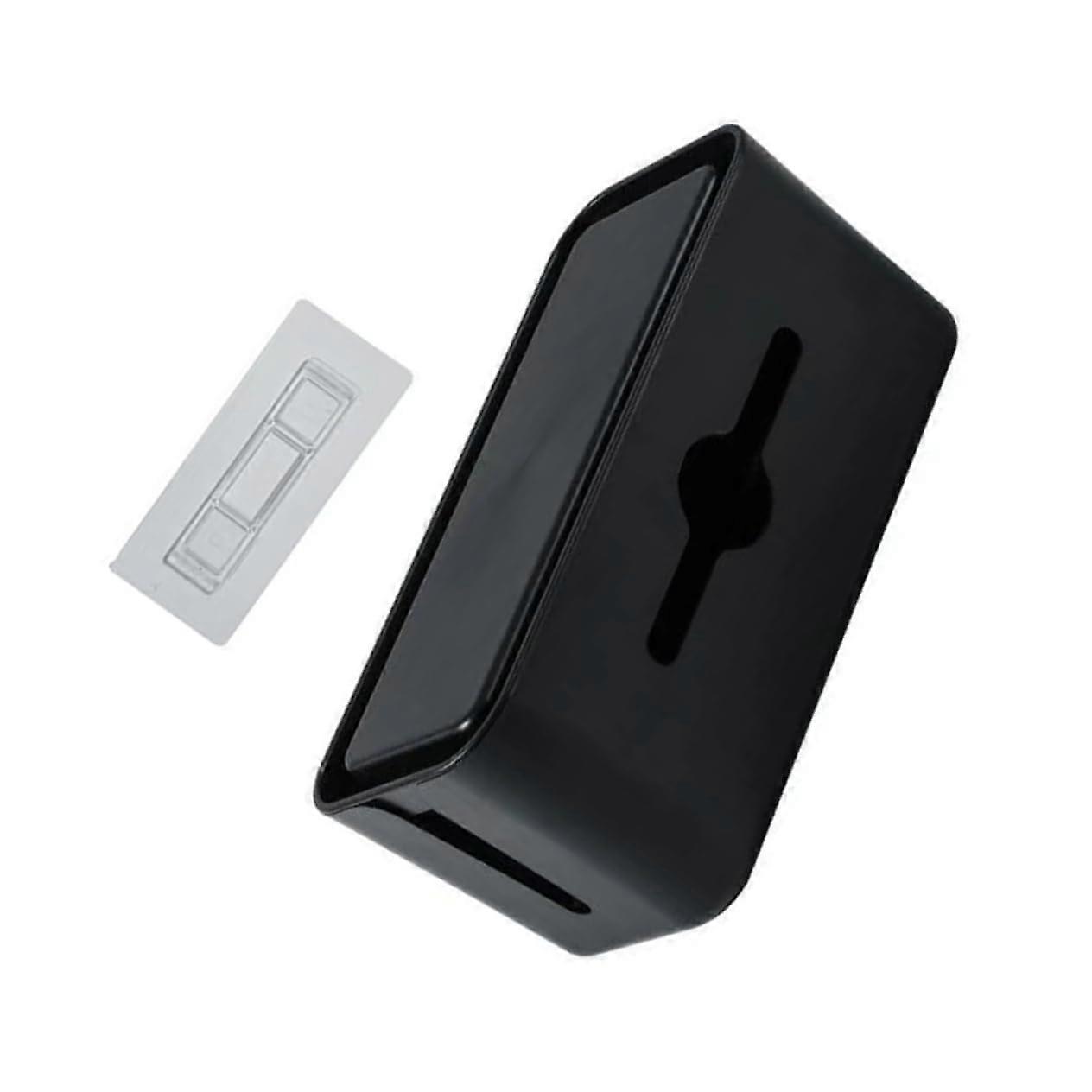 Cable Management Box with Plug Organizer and Wire Storage Case ABS Black for Home Office