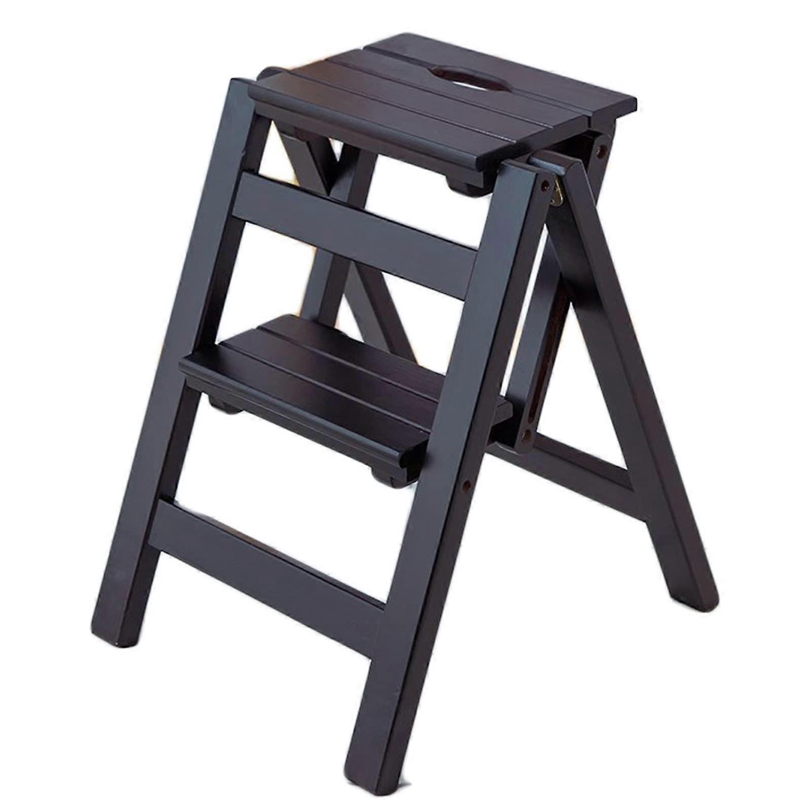 Step stool, folding step ladder, footstool, wood, portable 2step folding stool, for home, office