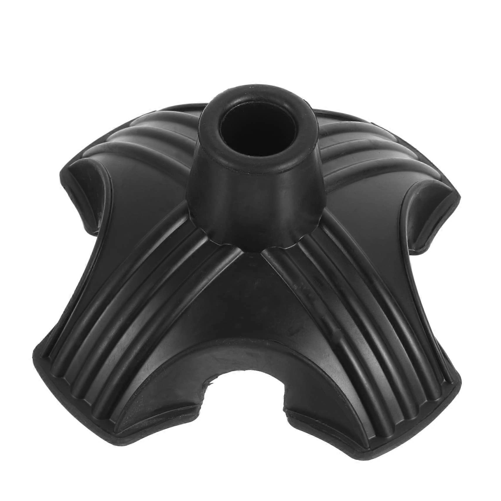 Nonslip rubber tips for walking canes with four contact points for stability