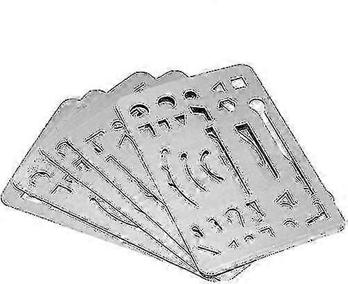Erasing Shield, 10pcs 27 Holes Stainless Steel Erasing Shield Drawing Template Ruler Drawing Drafting Tool For Engineering Building Construction(stain