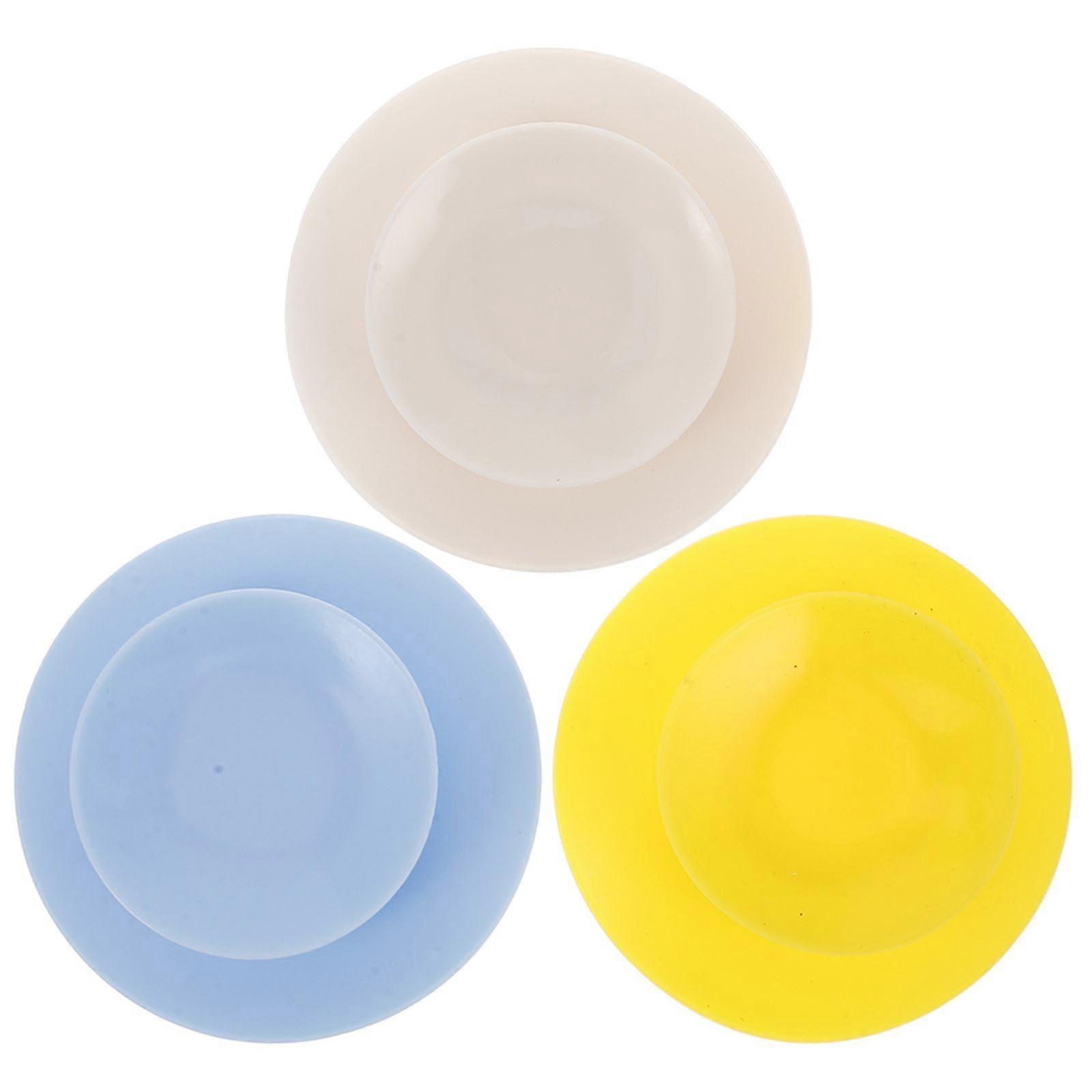 3pcs Double Sided Suction Cups Portable Plate Suckers Non-Slip Silicone Utensil Rest Sucker Pads Dish Sucker for Fixing Tableware