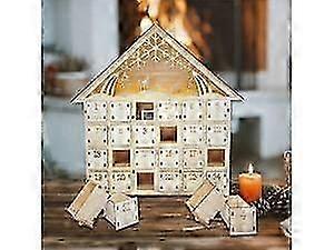Traditional Wooden Aquare Advent Calendar Wooden House Advent Calendar Festive