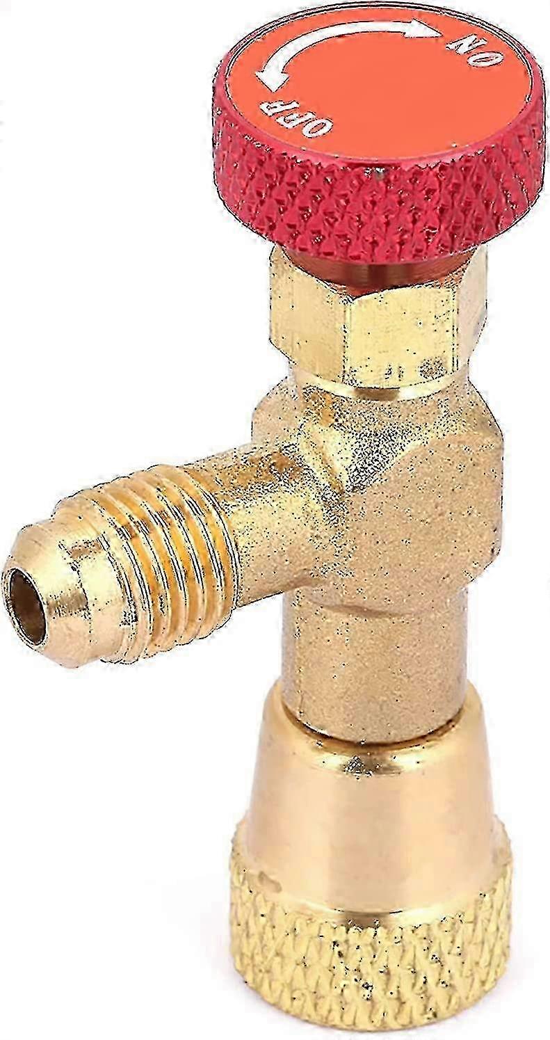 Gold Flow Control Ball Valve Adapter - Air Conditioning Refrigerant Charging Hose (1pc) Edition 0816