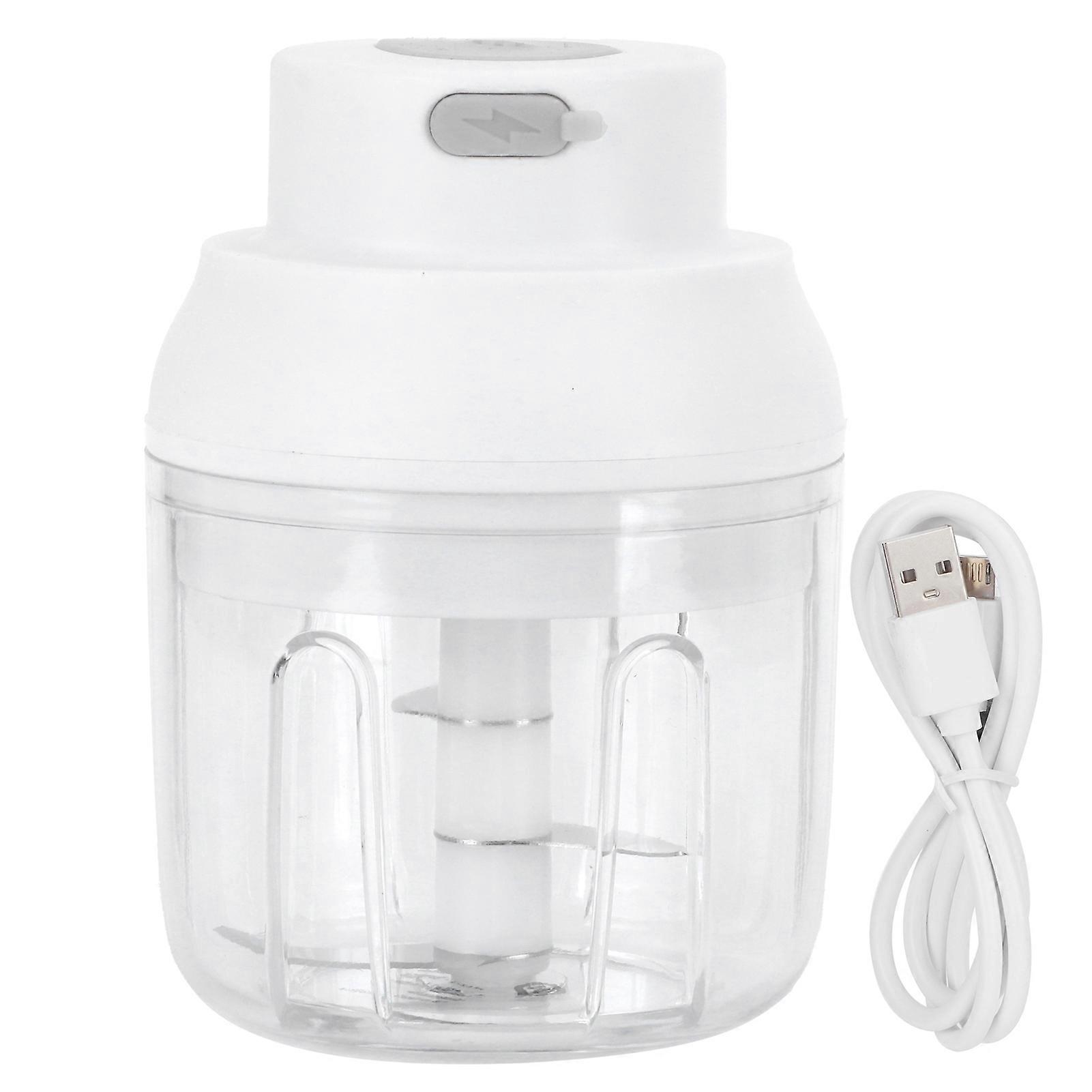 250ml Mini Vegetable Chopper Electric Garlic Crusher Kitchen Accessory White