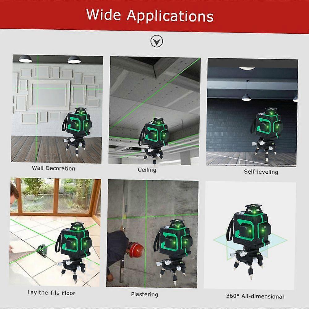 Green Laser Beam Level Meter Touch Control Laser Level Professional Line Laser 12-line Green Light Self-Leveling Laser Level Meter Cross Line Laser La