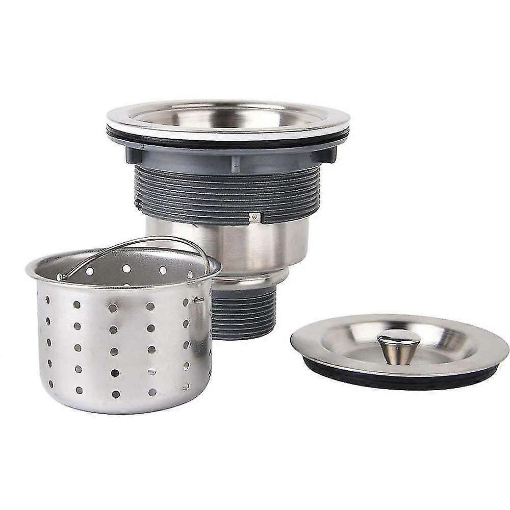 3-1/2-inch Kitchen Sink Strainer with Removable Deep Waste Basket