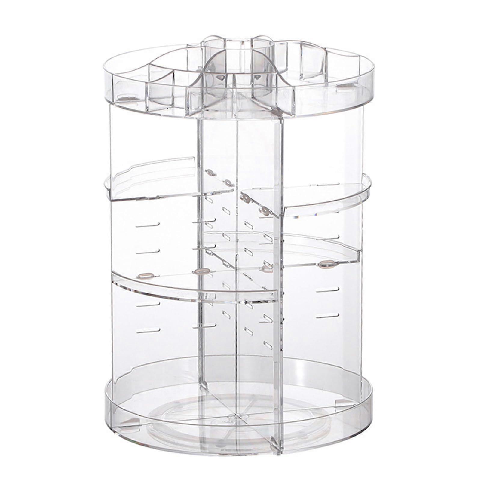 Acrylic Cosmetic Holder With 360 Rotation Large Capacity Makeup Storage Rack For Brushes Skincare Items Organiser Clear Makeup Stand Multicolor
