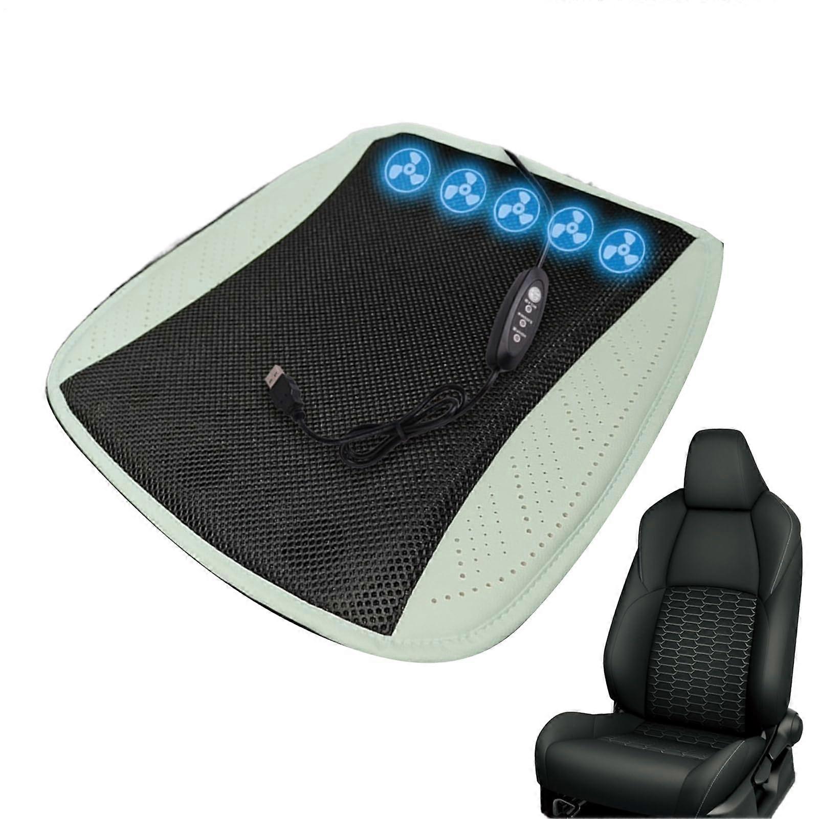 Cushion for Car Seat Cushion with 3 Speeds Adjustable Fan Light Blue
