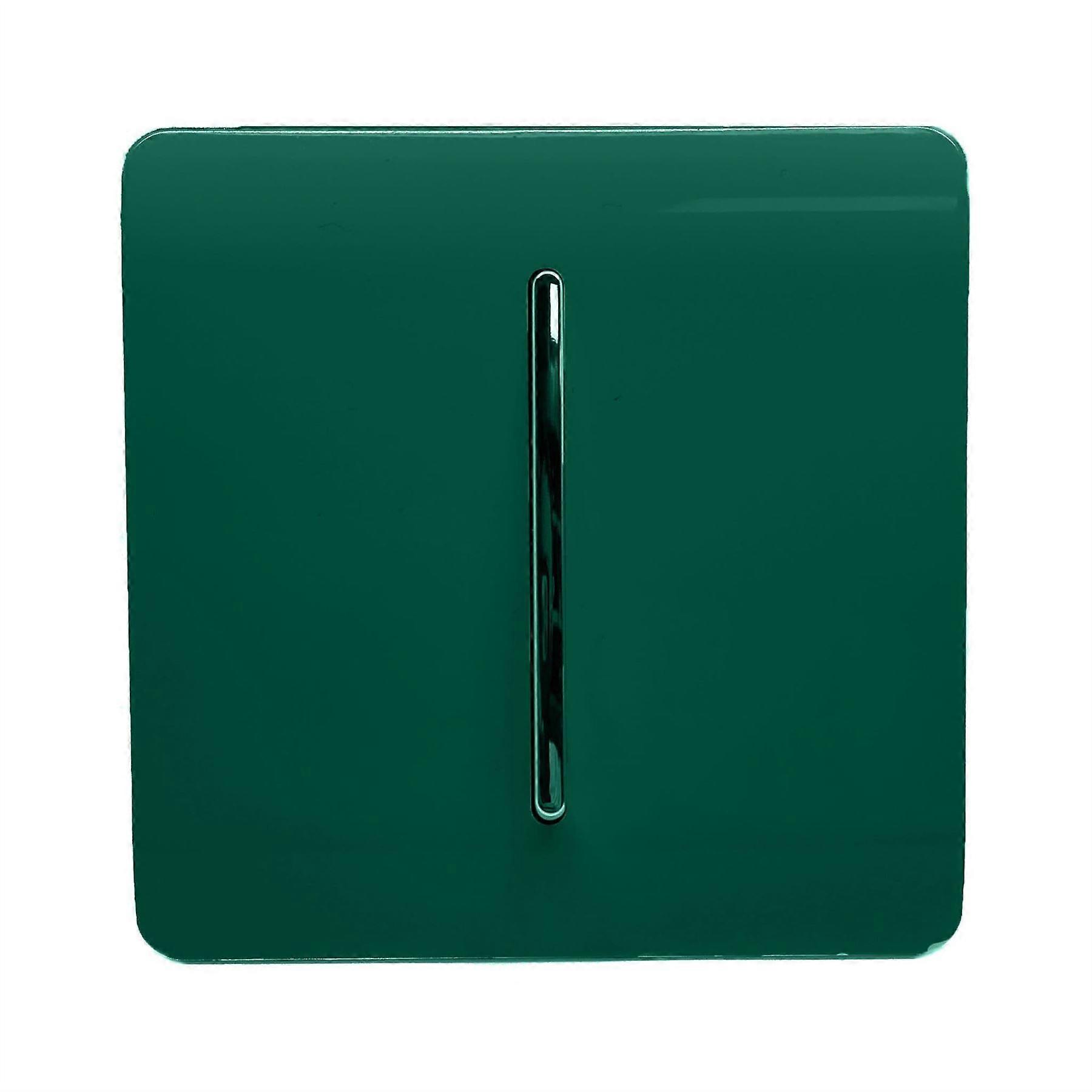 Trendi 1 Gang 2 Way 10 Amp Rocker Chrome Light Switch Glossy Dark Green