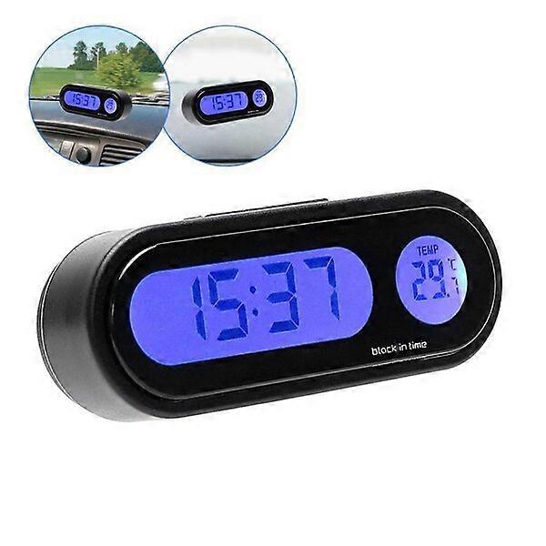 Automobile digital clock thermometer, 35.3g, with built-in clock and thermometer