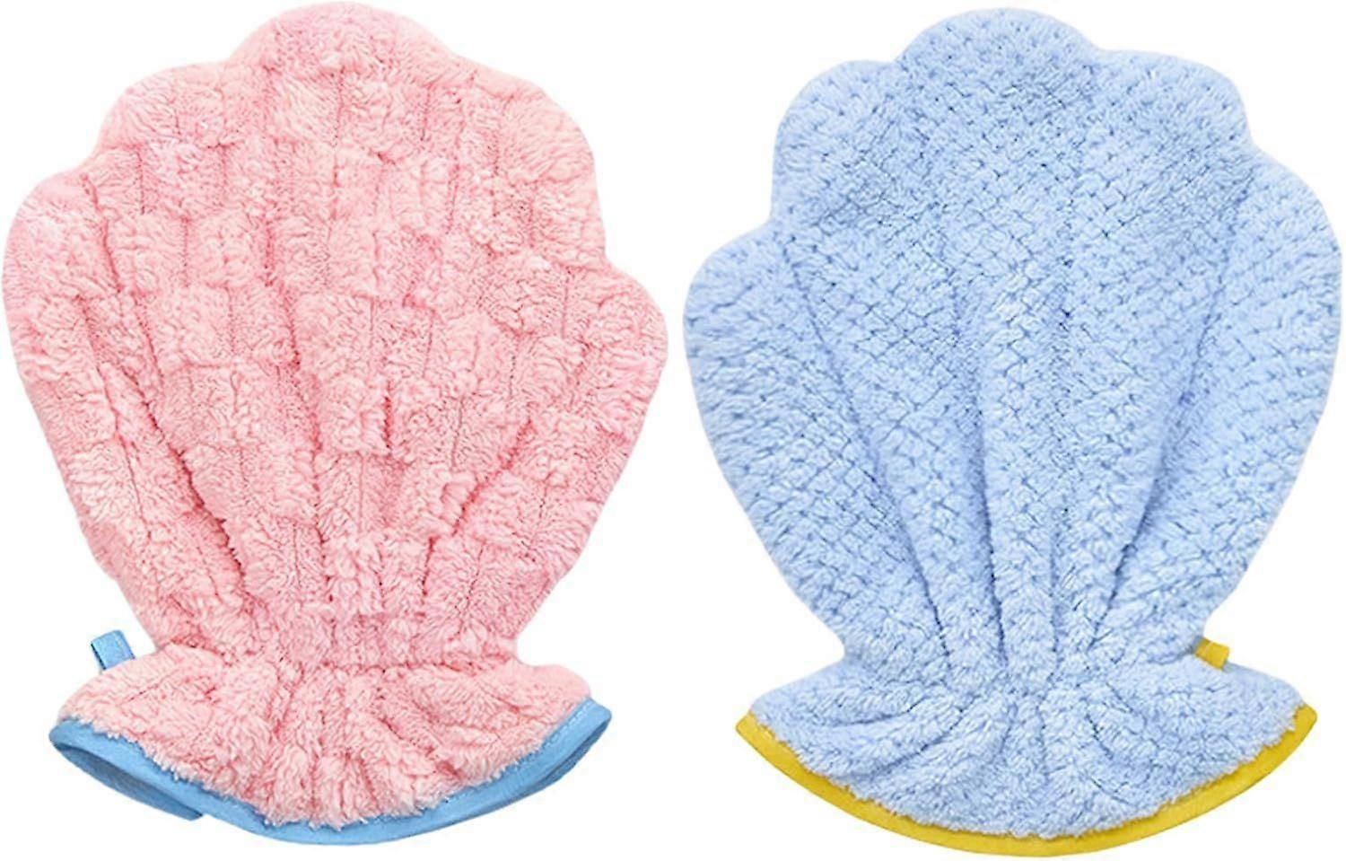 Pet Grooming Gloves, 2 Pieces Dog Drying Gloves, Absorbent Breathable Pet Towel, Excellent Soft Fabric, Lightweight and Portable, 21x27 Cm, for Bathin