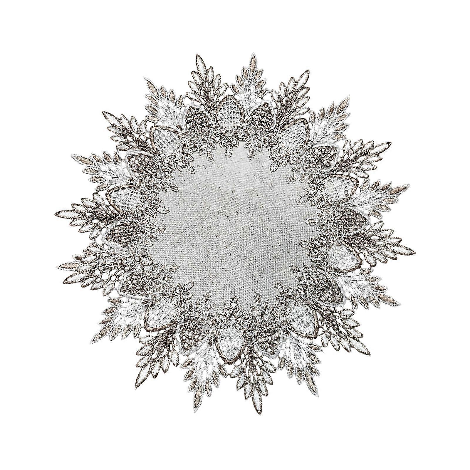 Lace Trimmed Table Mat For Holiday Dinners Long Time Use for Frequent Entertaining Multicolor