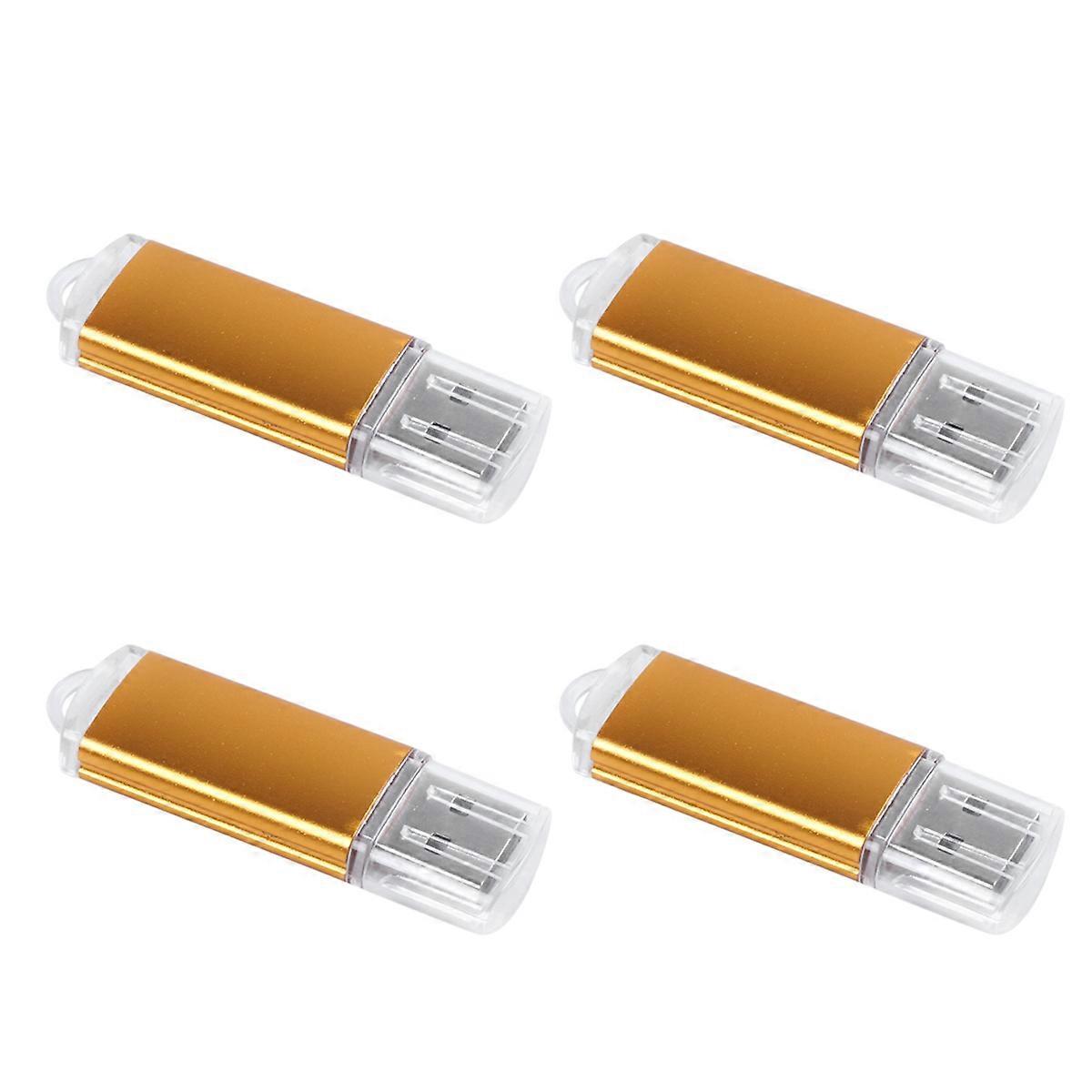 4X USB Memory Stick Flash Pen Drive U Disk for PC TV Color:Golden Capacity:64MB