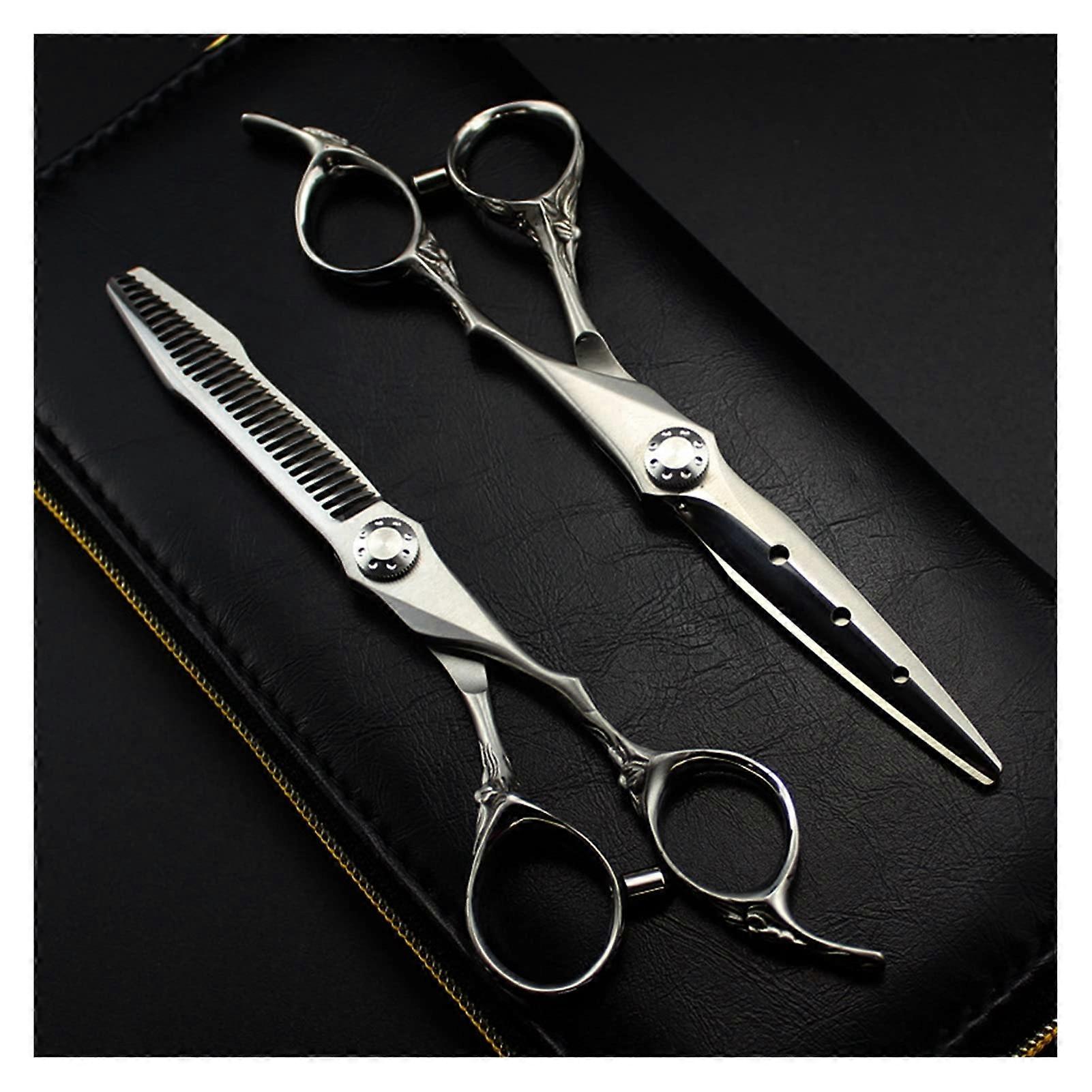Shears for Hair Cutting 6 Inch Frosted Hairdressing Set With Bag Q