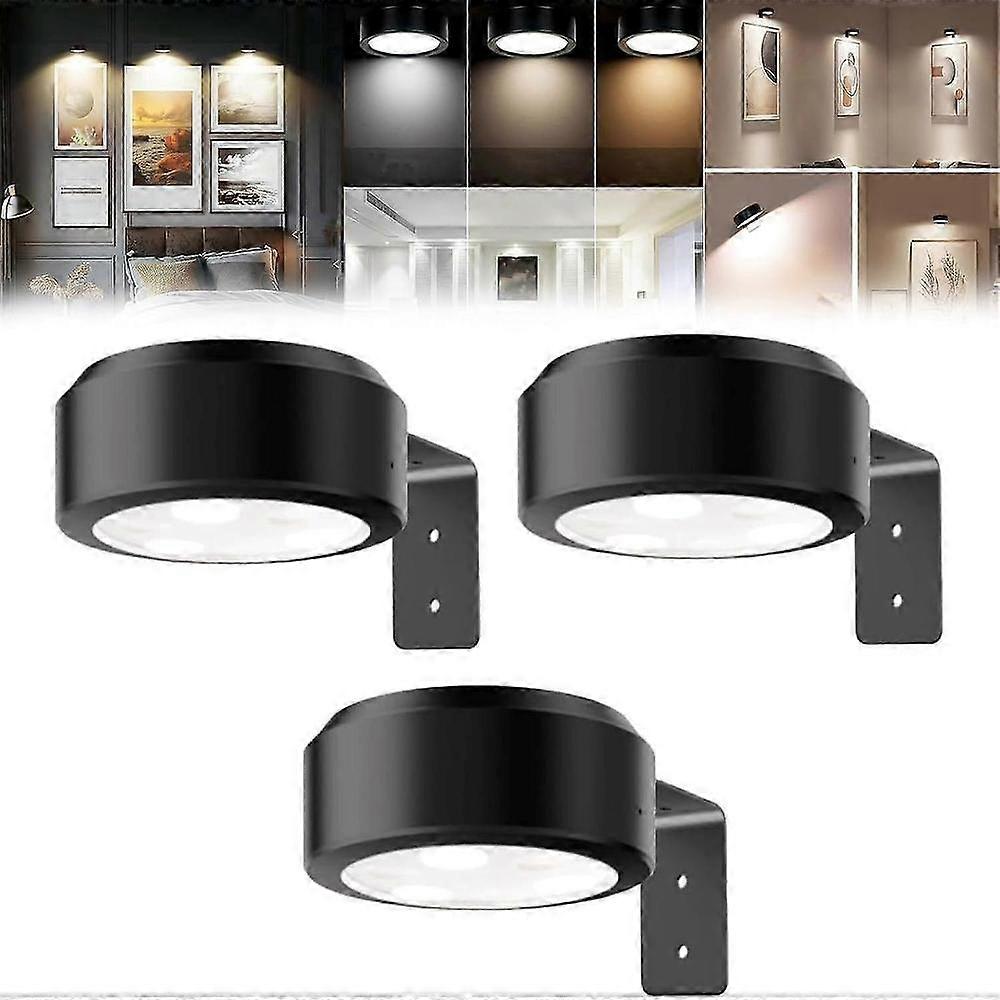 Wireless Rechargeable LED Picture Light for Wall Art, 3 Color Temperatures, 3-Pack