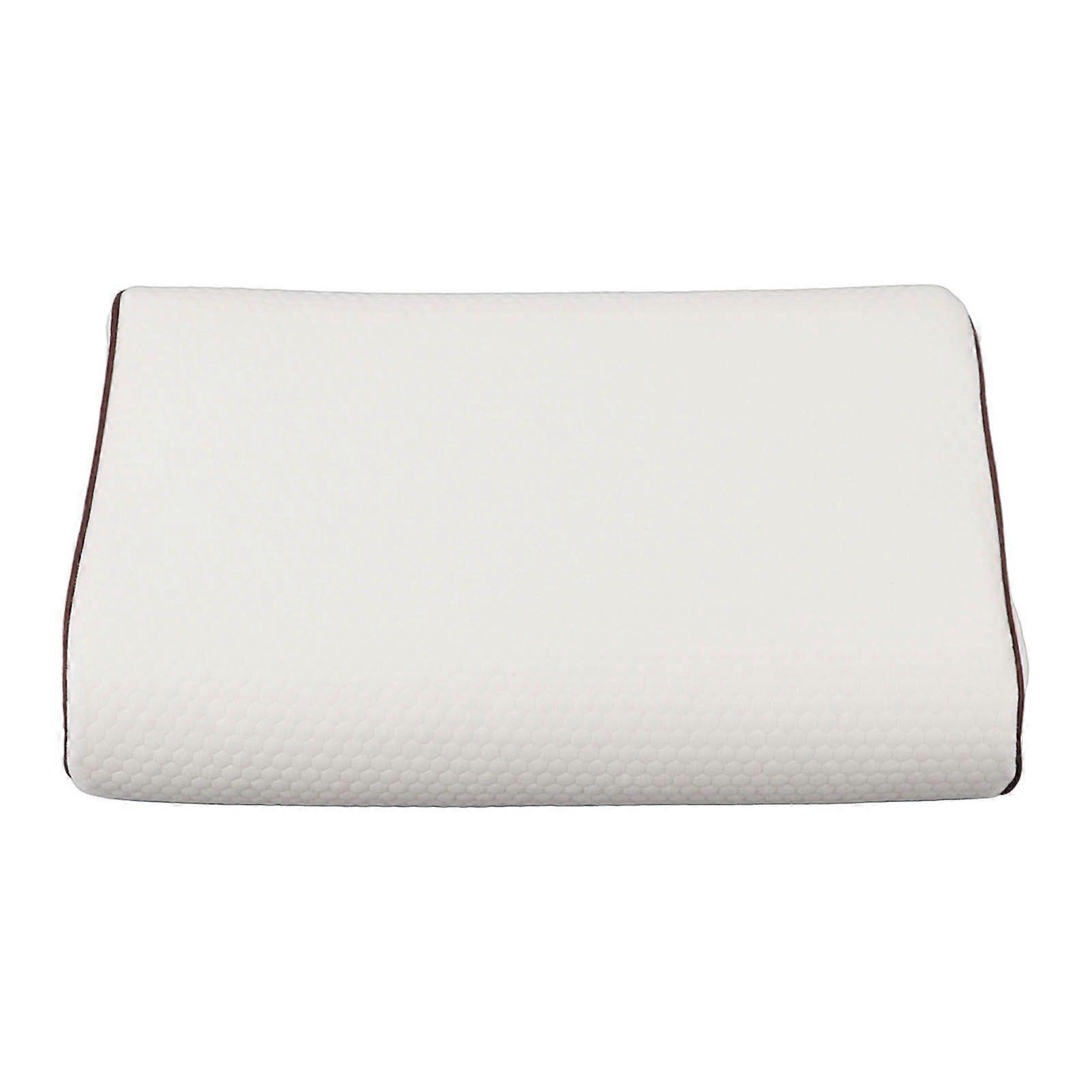 Memory Pillow for Pain Relief High Density Slow Rebound Wavy Cervical Neck Support Pillow for Side Back Stomach Sleeper White Coffee Color Border 8 to