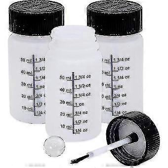 Reusable touch up paint bottles with brush and mixing ball
