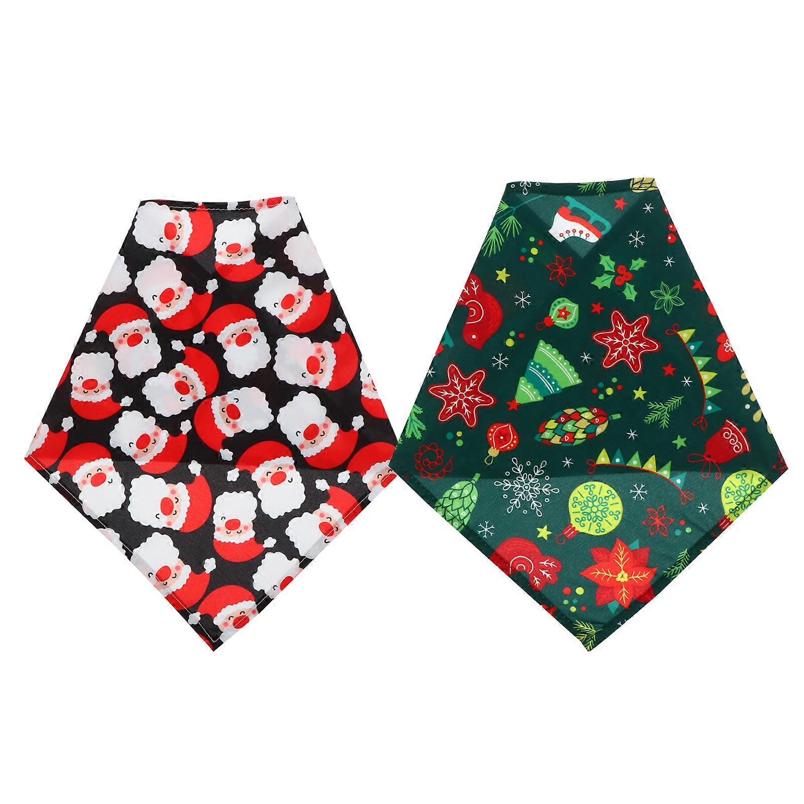 Breathable Triangular Pet Scarf For Thanksgiving Day Festive Wearing 2Set