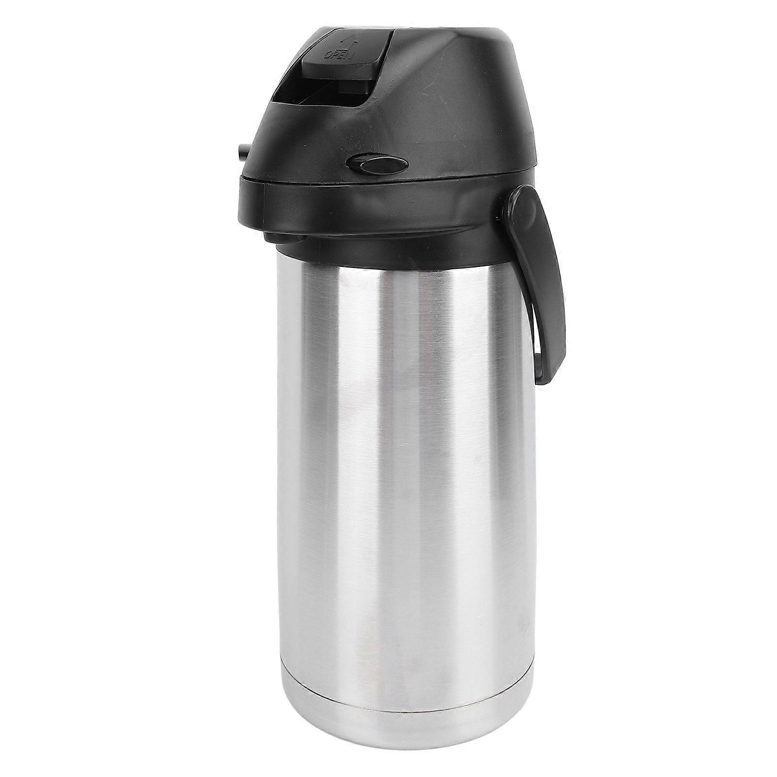 Coffee Dispenser with Pump Insulated Stainless Steel Thermal Beverage Dispenser for Hot Cold Water Party Chocolate Drinks 1.6L