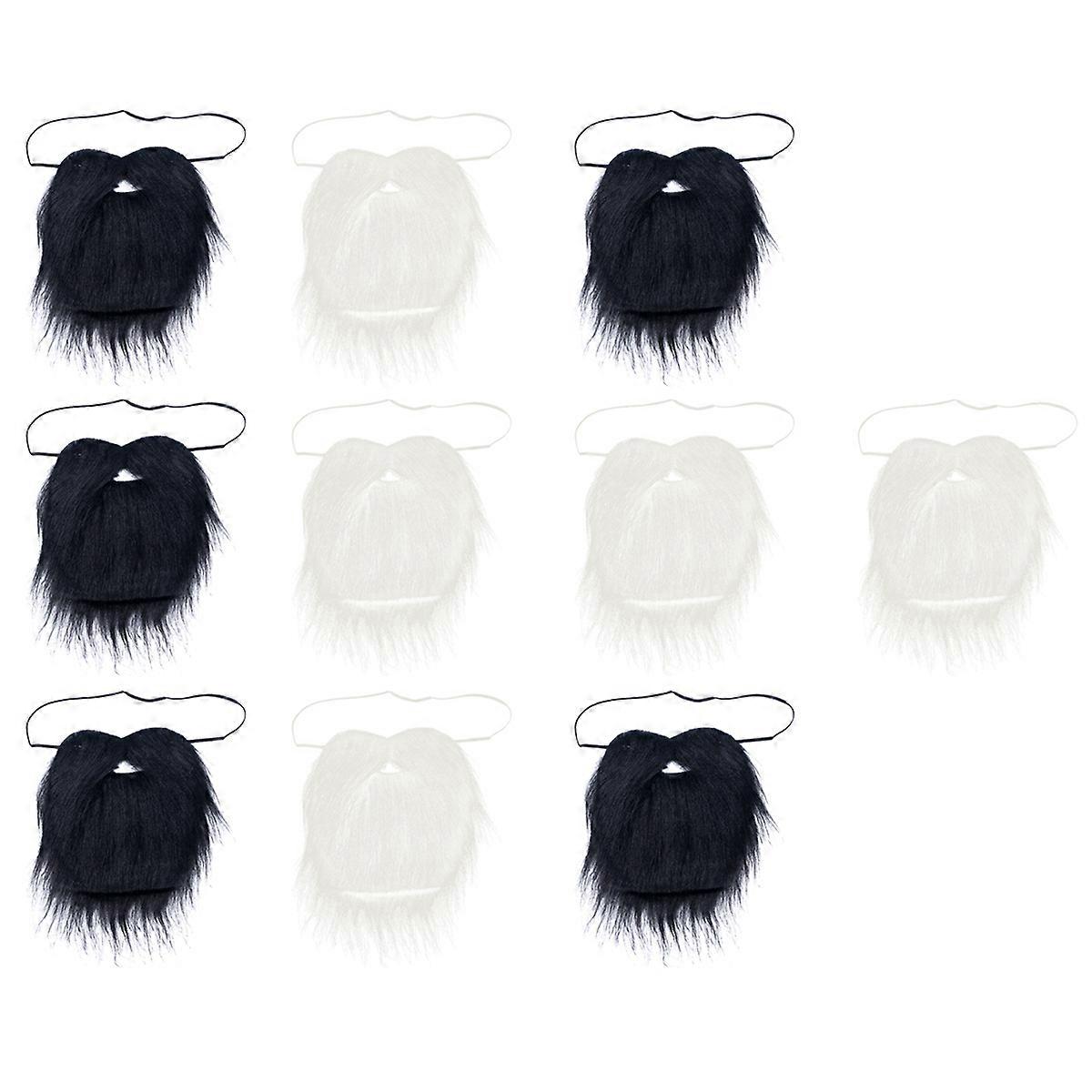 Party Fake Beard Realistic Mustache Cosplay Mask Masquerade Parties 10Pcs White