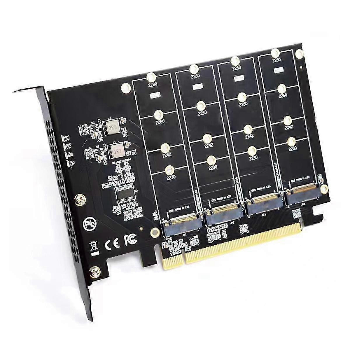 M.2 NVMe PCIe Adapter Gen4 Expansion Card X16 for 2230, 2242, 2260, 2280 SSDs Compatibility En