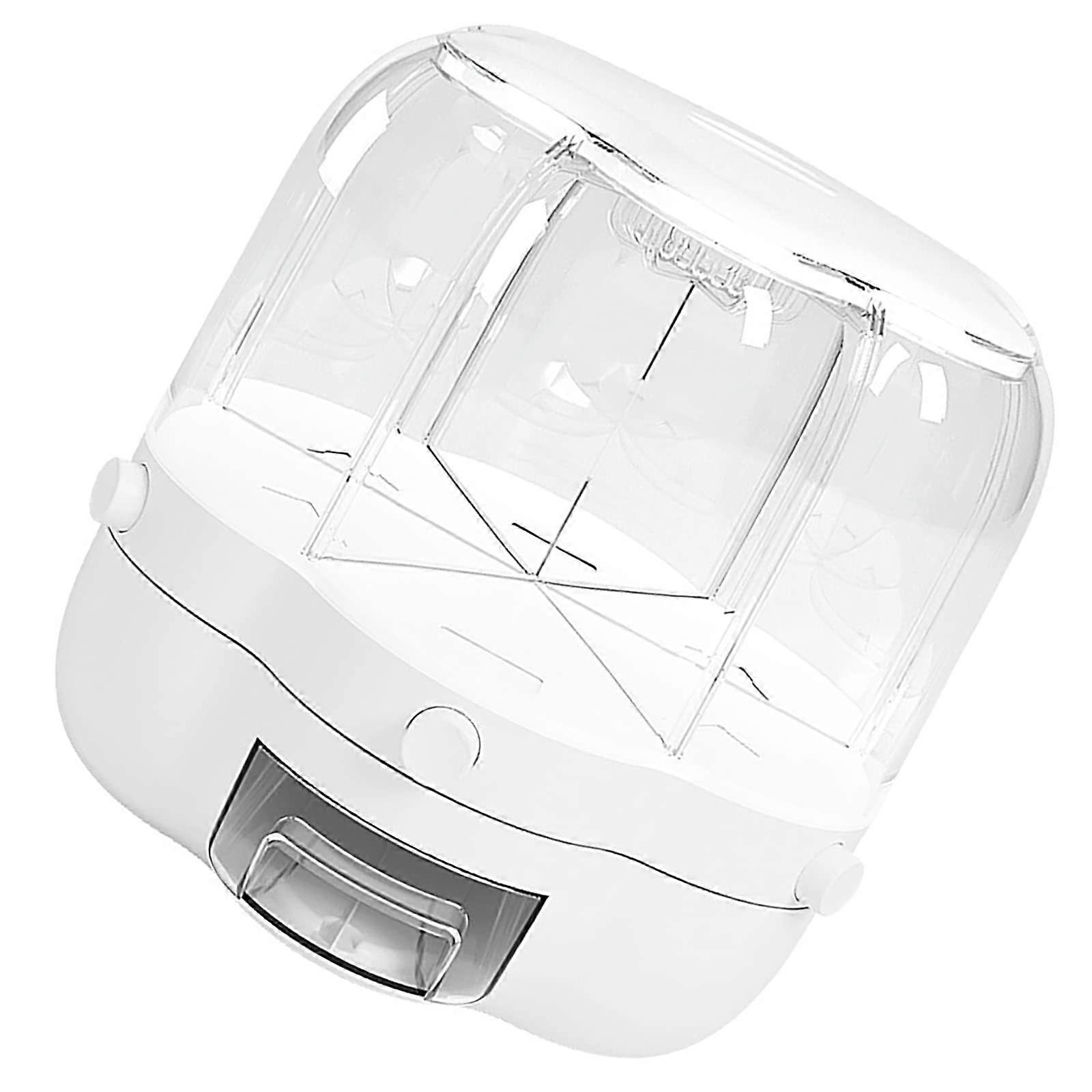 CHAMEEN Cereal Dispenser 6 Grid 360 Degree Rotating Grain Dispenser White for Beans Barley Millet