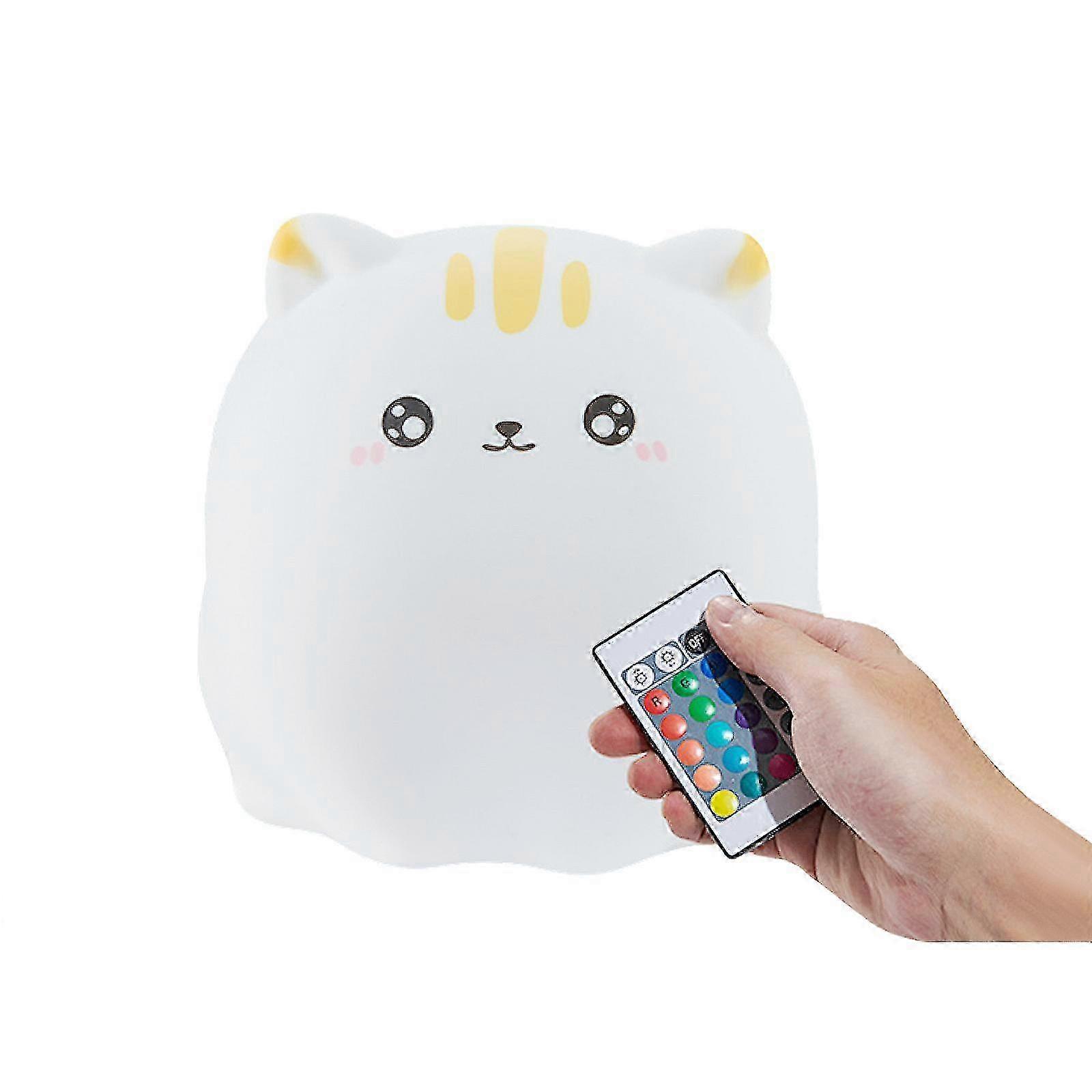 Lovely Colorful USB Charging Lamp with Timed Control for Sleeping Atmosphere - Night Lights Decorative Silicone Cat Shape