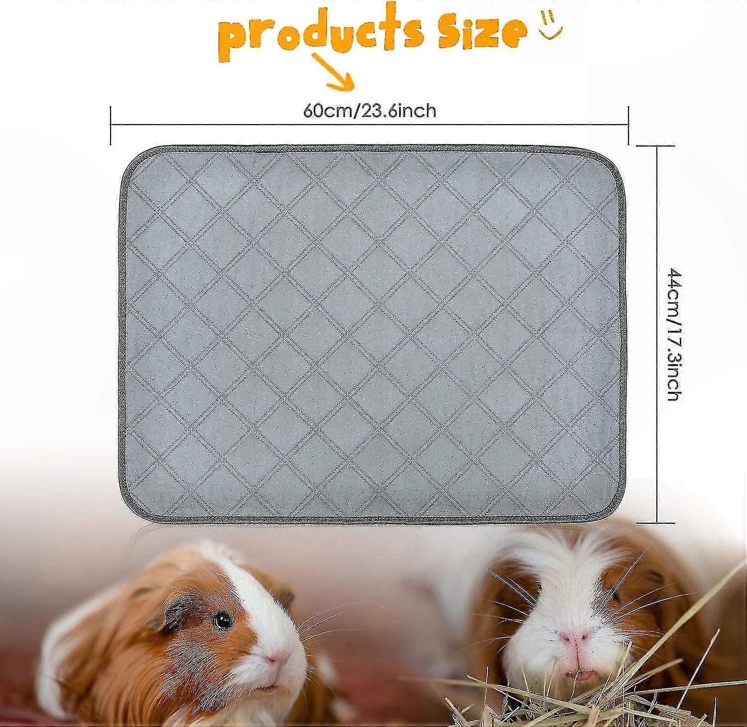 Small Animal Fleece Liner Set, 2-Pack Washable Absorbent Pad, Waterproof and Reusable Bedding for Small Pets, Non-Slip Cage Mat Solution
