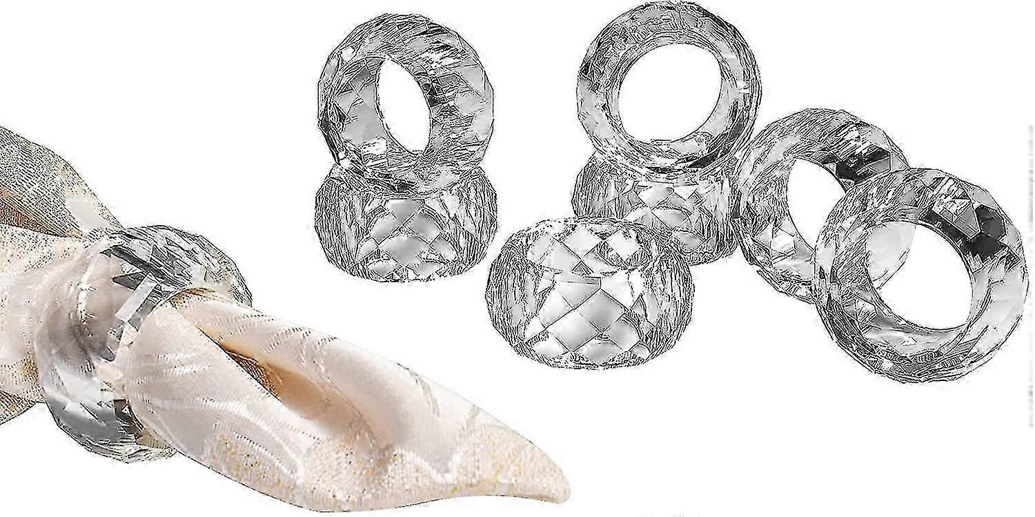 Anelli per tovaglioli, porta tovaglioli in cristallo Set di 8, K9 Tovagliolo di cristallo di lusso