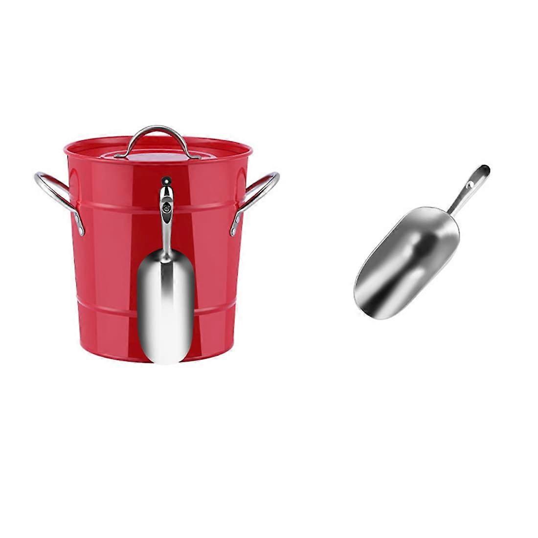 Portable Wall Ice Bucket 3.5L Iron With Tong And Lid For Champagne Wine Beer Chilling Bar Tool