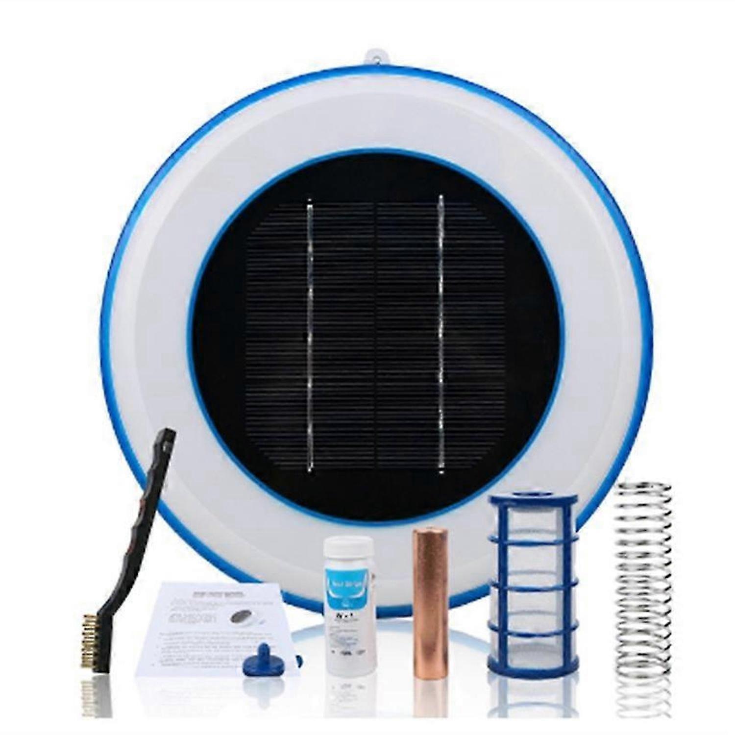 Solar Pool Ionizer Copper Silver Ion Swimming Pool Purifier(White)